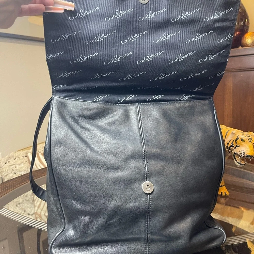 Mens Black Genuine Leather Messenger Bag Laptop Crossbody Shoulder Satchel​